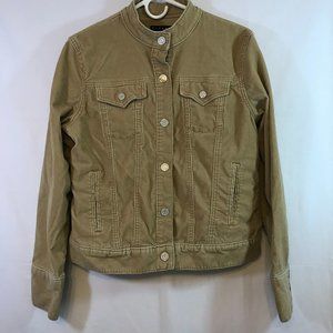 GAP Cropped Stretch Corduroy Jacket Snap Front